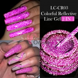 Oja semi UV/ LED Liner fin reflectorizant LILYCUTE Reflective de 5 ml - CR03 Pink (Roz)